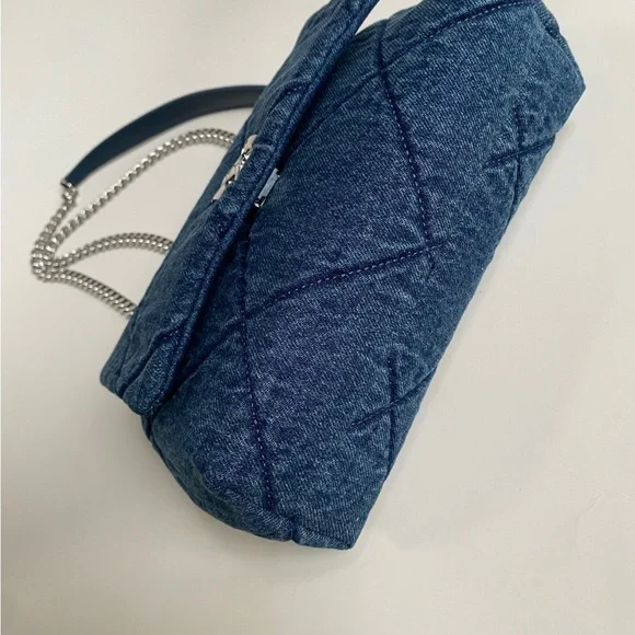 Tory Burch Quilted Denim Chain Shoulder Bag in Blue NEW - Picture 6 of 7
